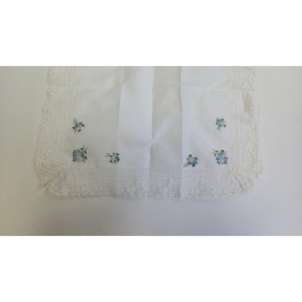 Vtg Embroidered Floral Cotton Hankie Handkerchief Switzerland RN15627 White Lace - Picture 11 of 13
